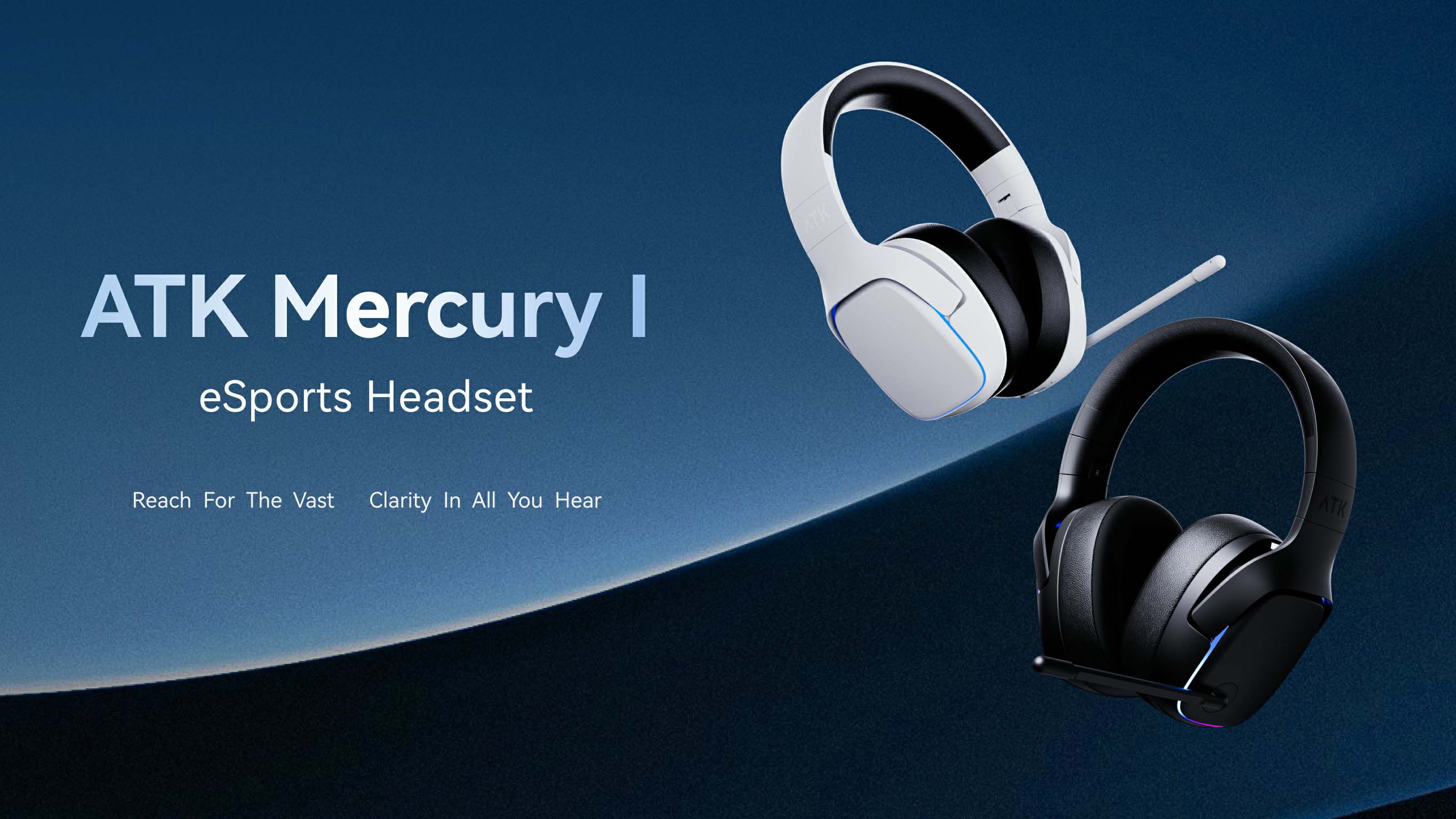 Cuffie Gaming Wireless ATK Mercury I &ndash; Tri-mode, Surround Virtuale 7.1, Leggere, Bluetooth