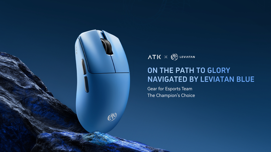 ATK Blazing Sky F1 Extreme Esports Wireless Mouse -LEVIATAN Collaboration: The road to the top is navigated by blue.
