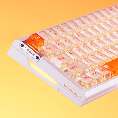 ATK RS6 Air Esports keyboard with translucent keycaps and orange ESC key