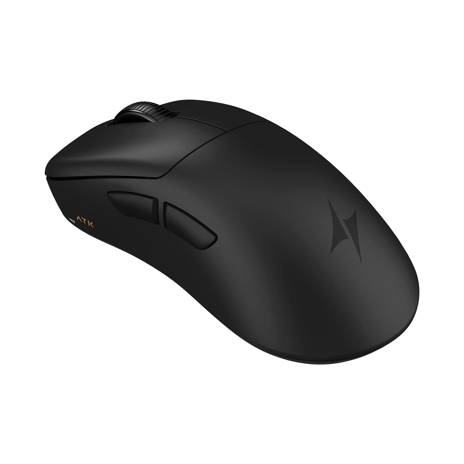 ATK Blazing Sky Z1 V2 wireless gaming mouse, black, with ATK logo on side and scroll wheel.