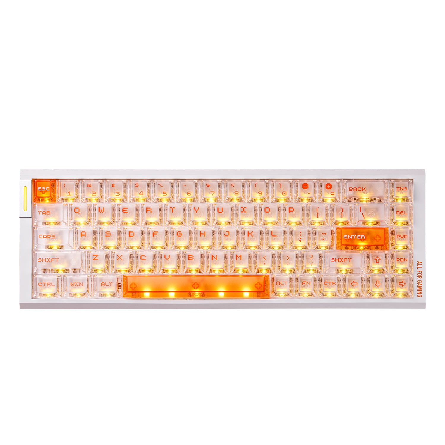 ATK RS6 Air Esports Hall Effect Keyboard with frosted translucent keycaps and orange backlighting