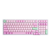 ATK A98 Pro wireless mechanical gaming keyboard with pink keycaps and white frame, featuring a 95% layout.