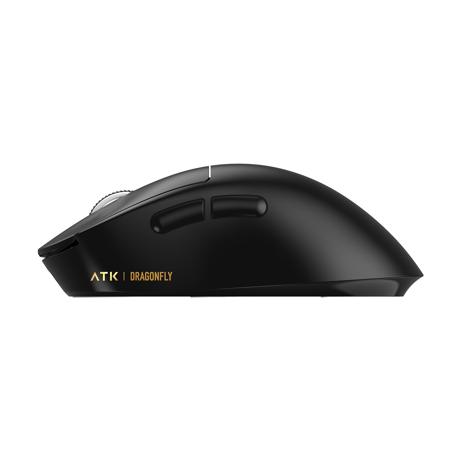 Black ATK Dragonfly Y9 Series lightweight ergonomic wireless mouse with gold logo