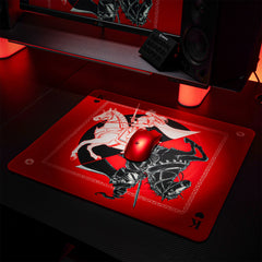 ATK Knight Zodiac Horse Limited Edition Gaming Mouse Pad with red microfiber surface and Poron base