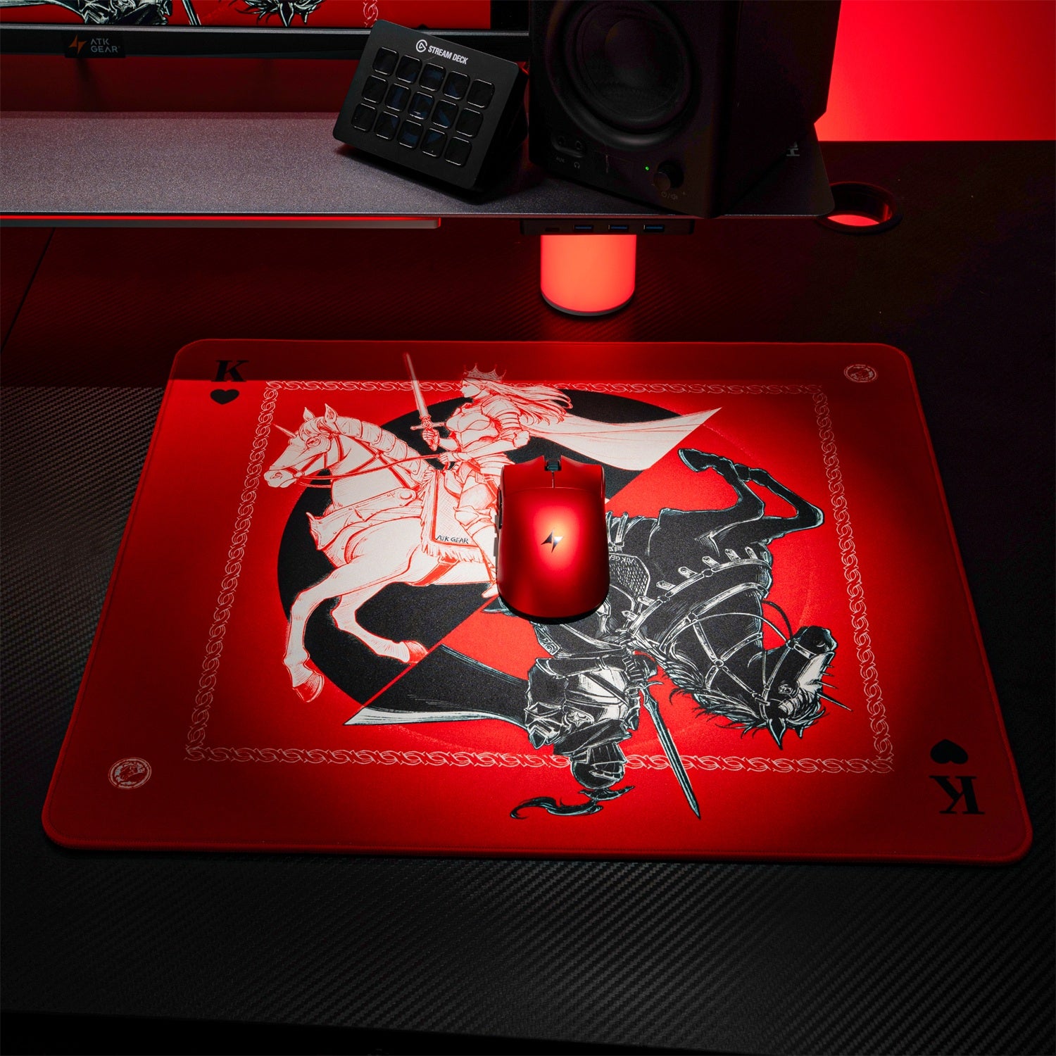 ATK Knight Zodiac Horse Limited Edition Gaming Mouse Pad with unique playing card design.