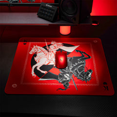 ATK Knight Zodiac Horse Limited Edition Gaming Mouse Pad with unique playing card design.