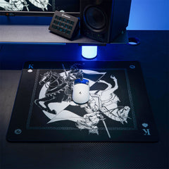ATK Knight Zodiac Horse limited edition gaming mouse pad with recessed edge, microfiber surface, and Poron base.