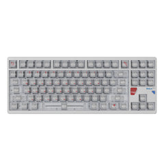 ATK x QK Hex80 TKL keyboard with transparent keycaps and white aluminum case