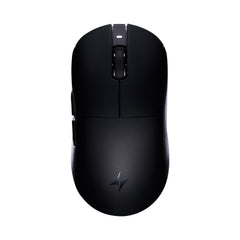 ATK Dragonfly A9 lightweight wireless gaming mouse, matte black with textured scroll wheel and lightning bolt logo.