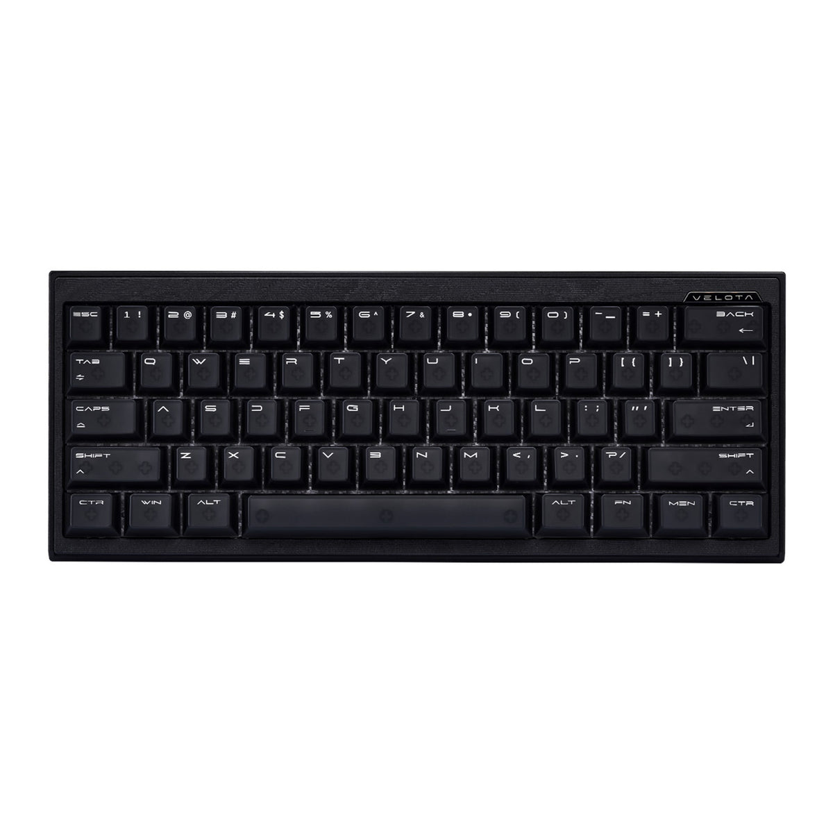 Black Velota FUZZY 60/63 V2 compact mechanical keyboard with hall effect keys