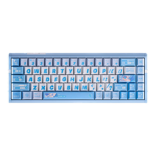 Blue ATK RS6+ aluminum magnetic switch keyboard with anime-themed keycaps