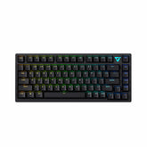 ATK 75 magnetic switch gaming keyboard with black CNC aluminum case and vibrant RGB backlighting displayed on product page.