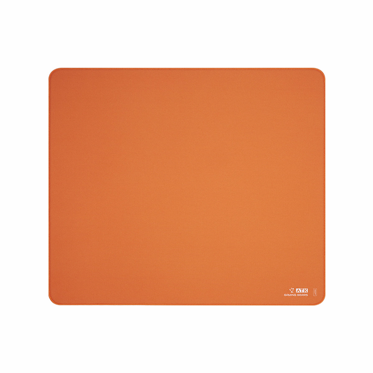ATK Sky XSoft orange gaming mousepad with woven texture and recessed edge, showcased for product appearance.