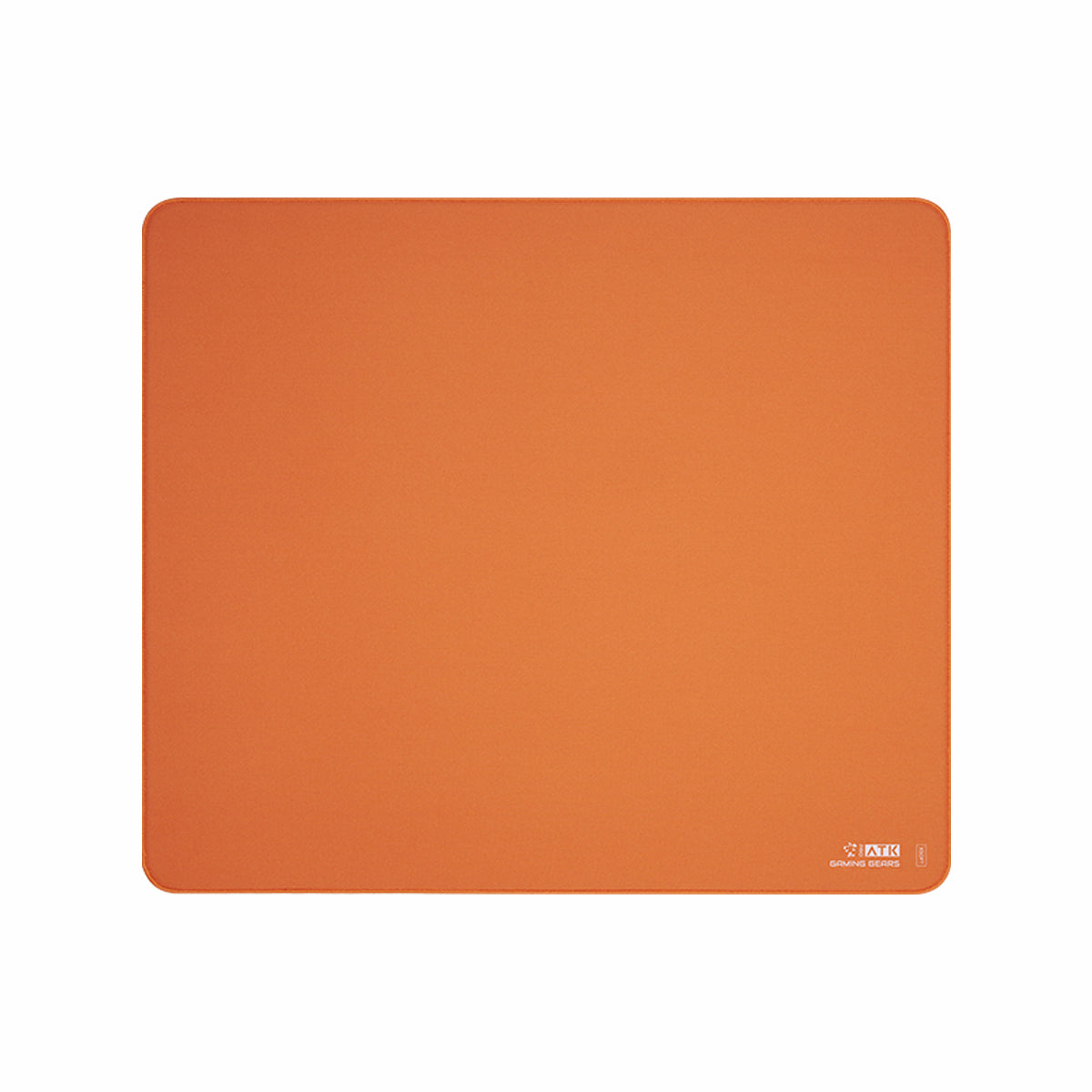 ATK Sky XSoft orange eSport gaming mousepad with composite weave surface and recessed edge, for product appearance.