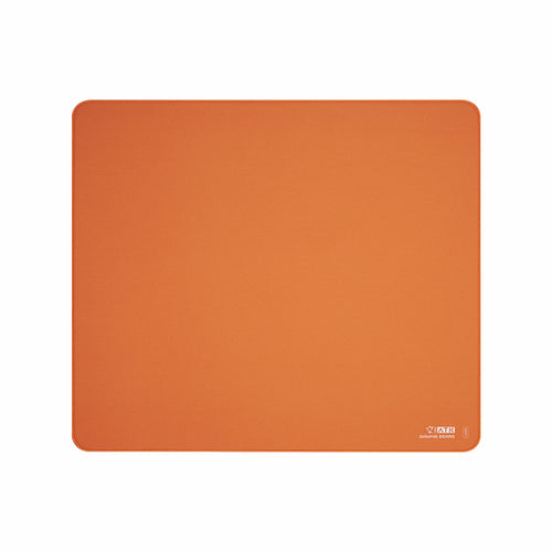 ATK Sky XSoft gaming mouse pad in orange with recessed edge, composite blend fiber weave surface.