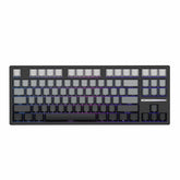 ATK Z87 black 80% wireless mechanical gaming keyboard, QWERTY, purple/blue RGB lighting. Full layout.