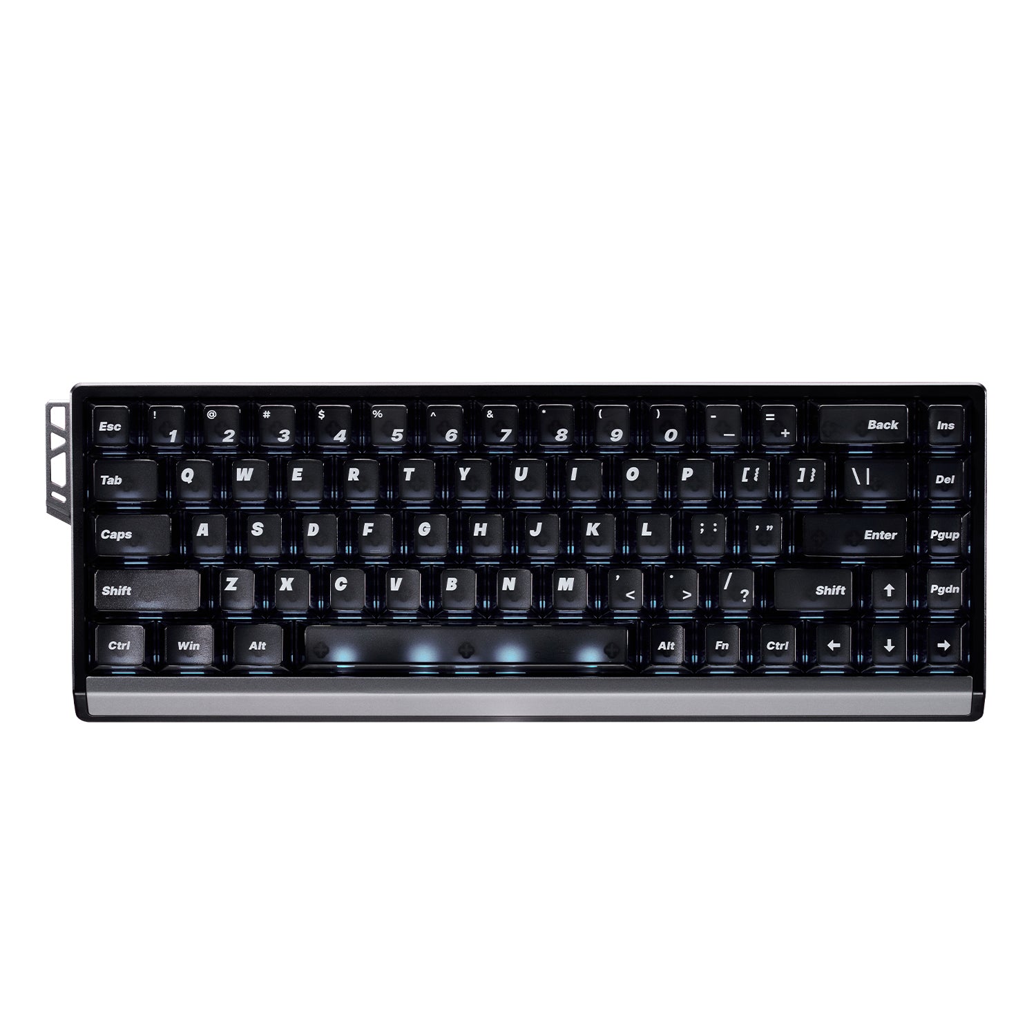 Black ATK 68 RX eSports keyboard, 65% compact layout, frosted PC keycaps, and subtle LED backlighting.
