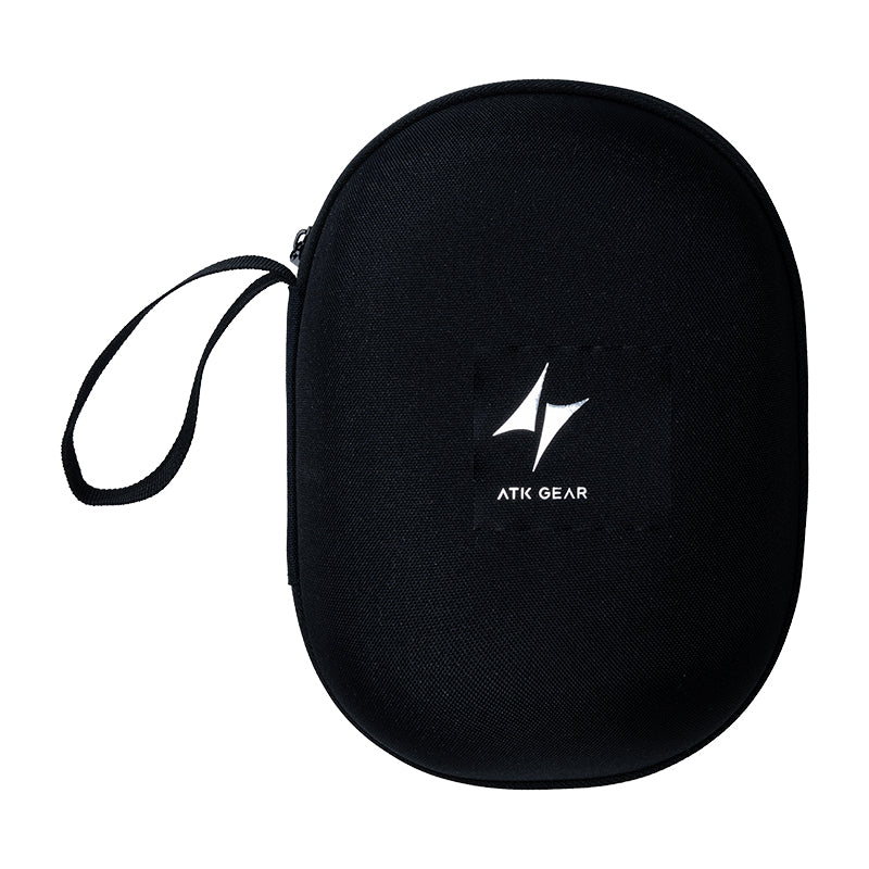 Black ATK Gear hard-shell protective headset case with carrying strap