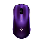 ATK Blazing Sky duckbill wireless mouse in metallic purple with lightning bolt logo, product appearance on white background.