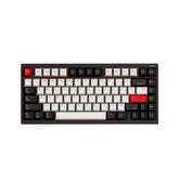 ATK EDGE 75 HE Esports Magnetic Keyboard, 75% layout with 82 keys, dark brown frame, white, black, and red keycaps.