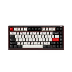 ATK EDGE 75 HE Esports Magnetic Keyboard, 75% layout with 82 keys, dark brown frame, white, black, and red keycaps.