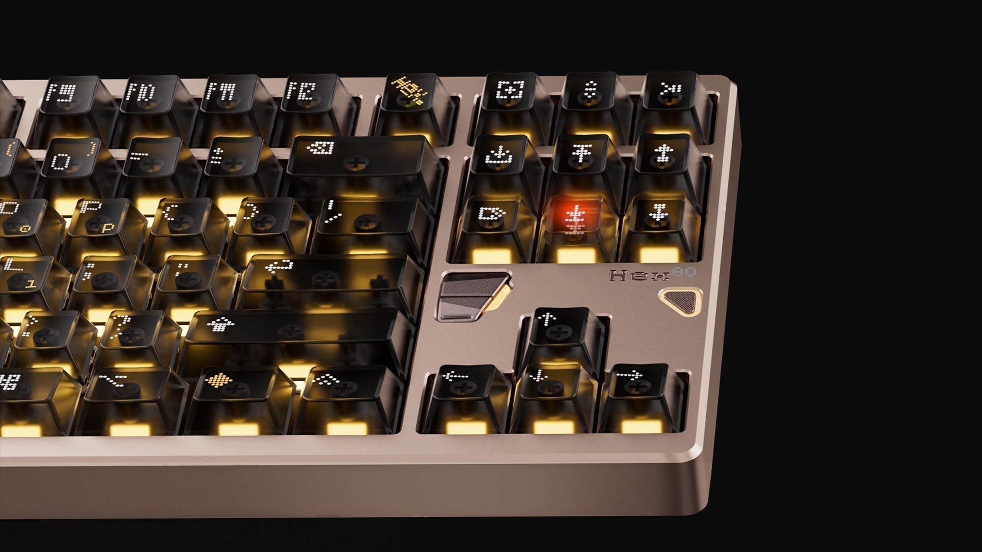 RGB keyboard with translucent keycaps and lit switches