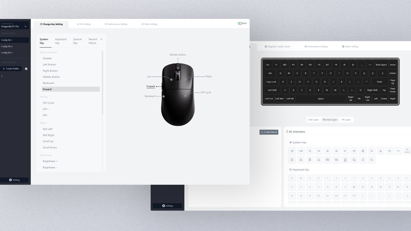 Overview of ATK V HUB web driver interface for gaming mouse and keyboard customization