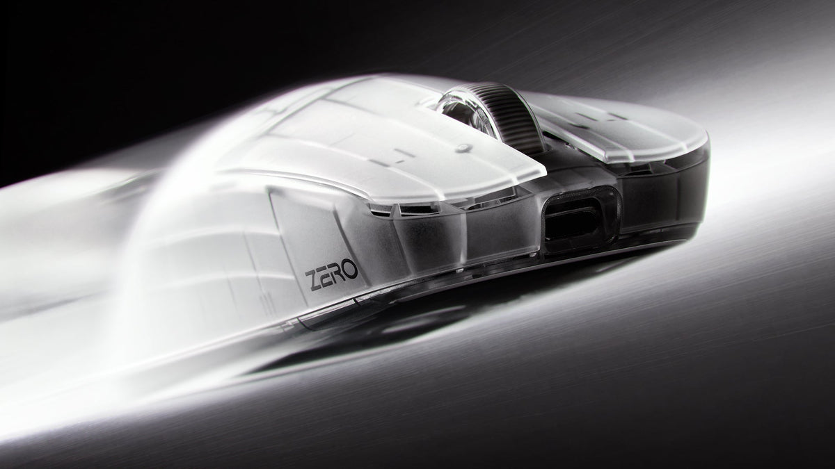 White gaming mouse speed blur