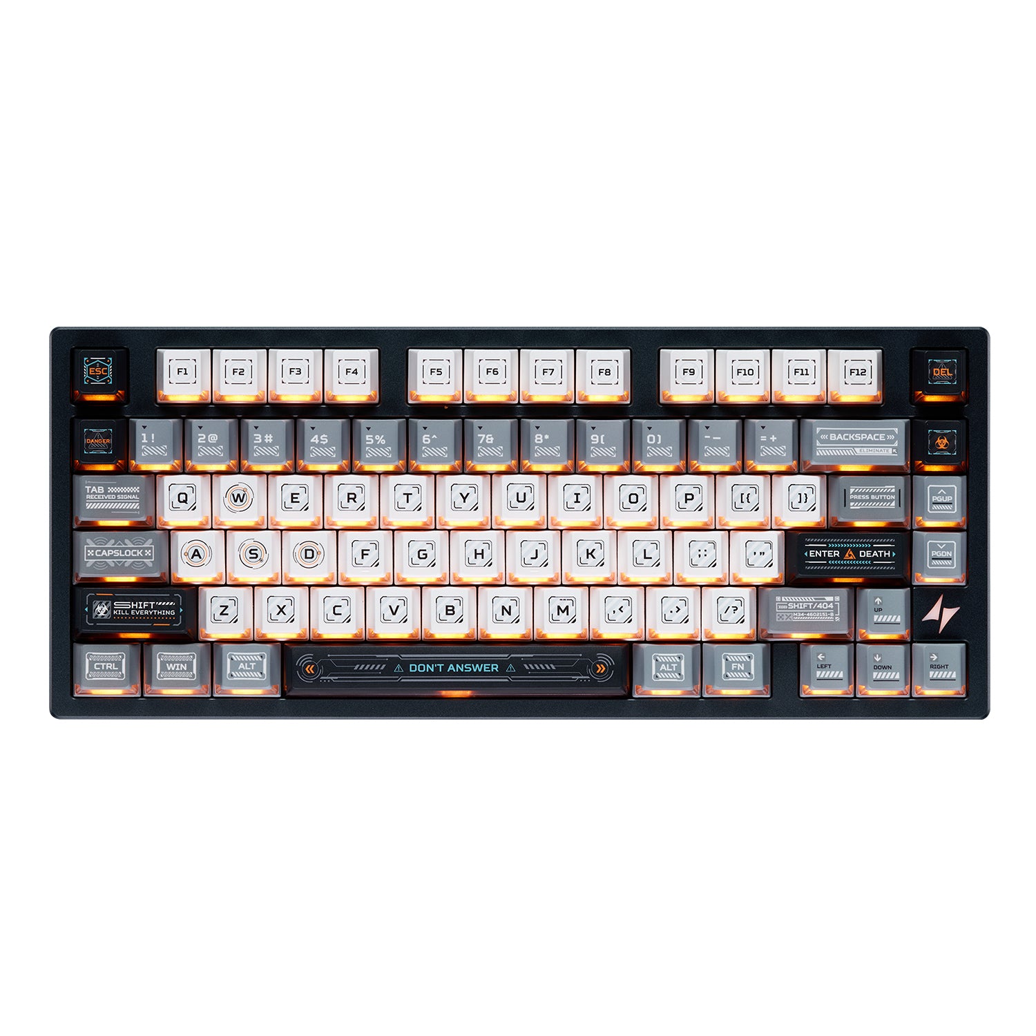 ATK RS7 Turbo 75% esports keyboard with Hall Effect switches, aluminum plate, and frosted PC/PBT keycaps.