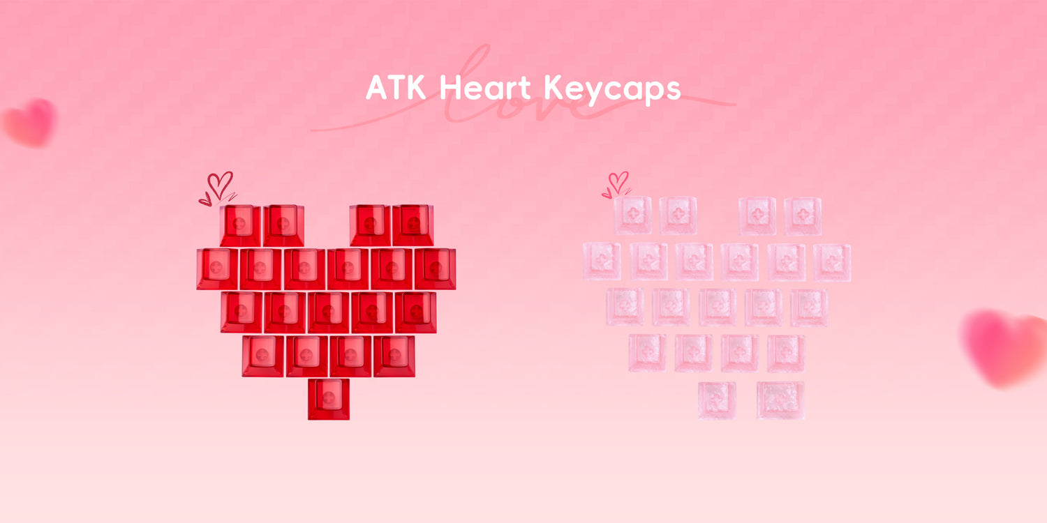 Translucent Heart Keycaps | ATK