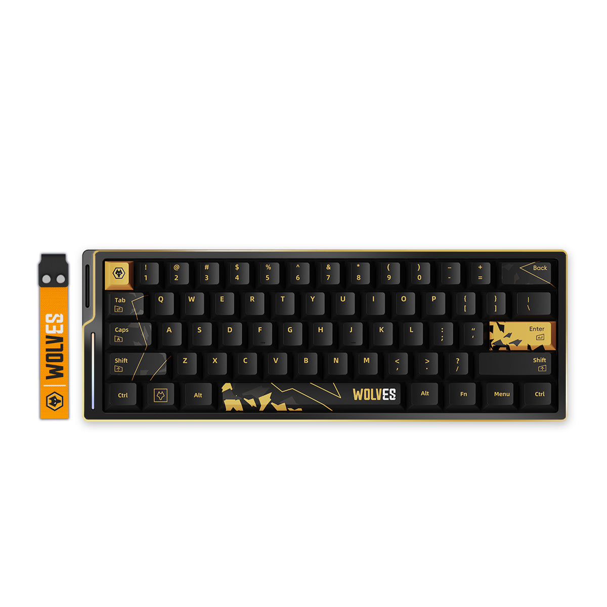 ATK EDGE 60 HE Esports Magnetic Keyboard with black PBT keycaps and gold accents.