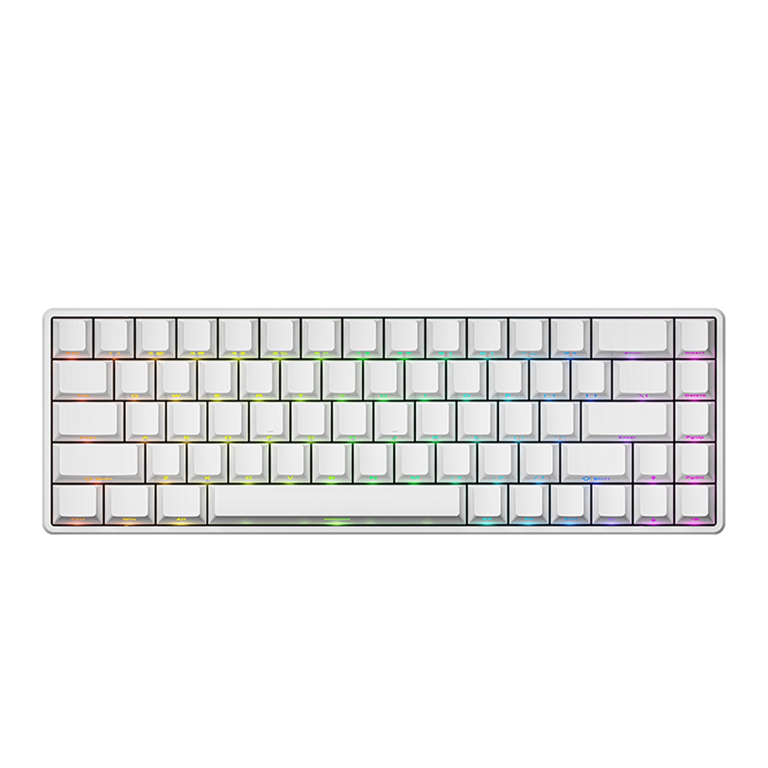ATK 68 V3 eSports Hall Effect Keyboard, 65% layout, CNC aluminum case, white PBT keycaps with RGB backlighting.