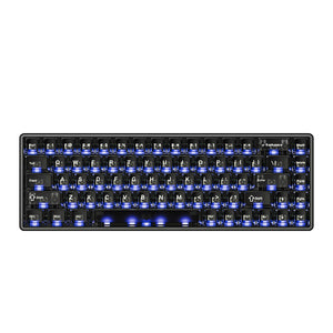 ATK 68 V3 eSports 65% keyboard, black aluminum case, blue backlit PBT keycaps.