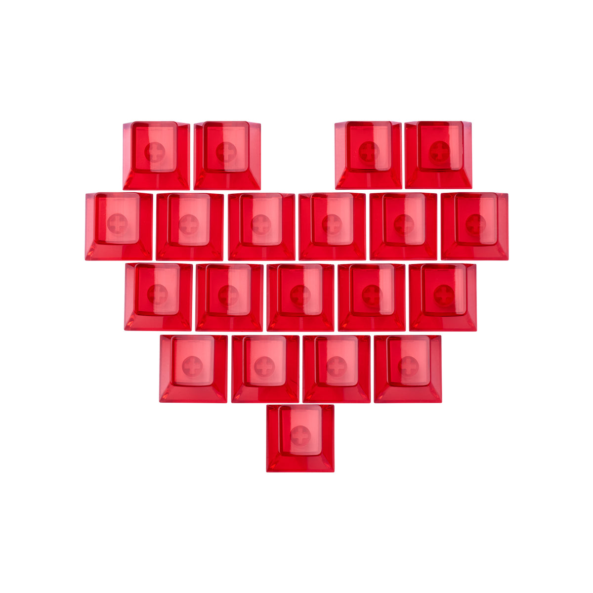 ATK Translucent Heart Keycaps - 21 pcs