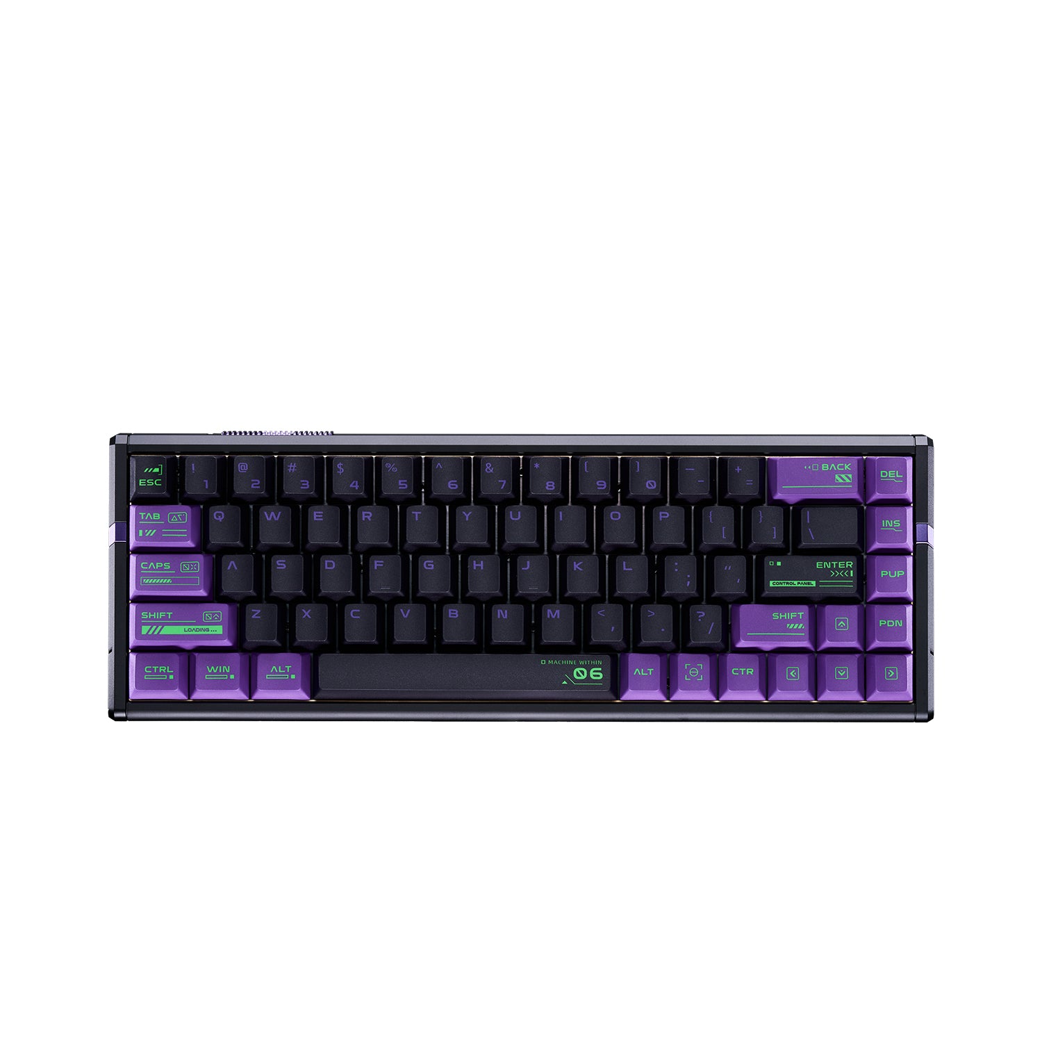 ATK RS6 Aluminum Hall Effect 65% Keyboard with purple keycaps and black case