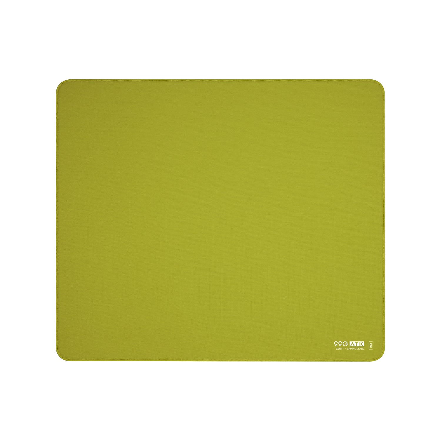 Lime green 99G ATK gaming mousepad with rounded corners and XSOFT technology