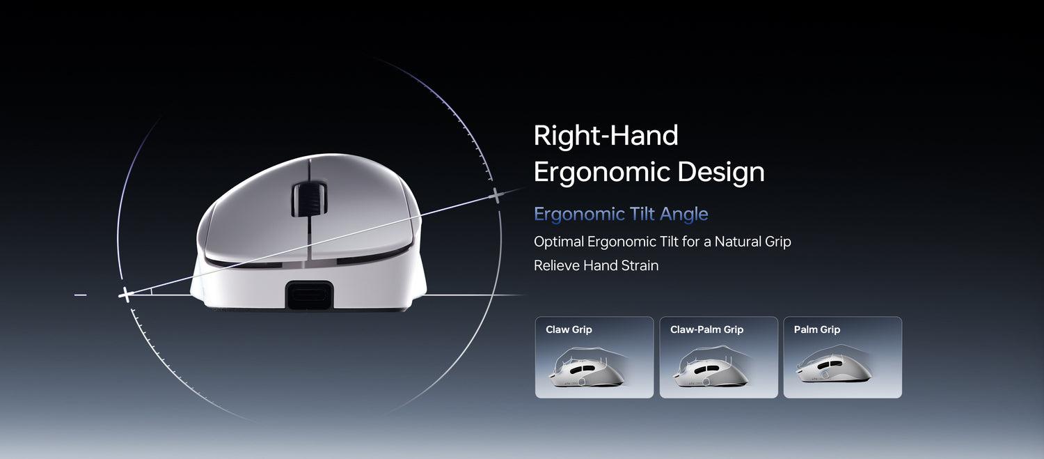 Lightweight Ergonomic Wireless Mouse | 55g, 125-8000Hz