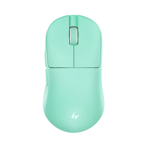 ATK Blazing Sky U2 V2 superlight wireless gaming mouse in mint green with a light grey scroll wheel.