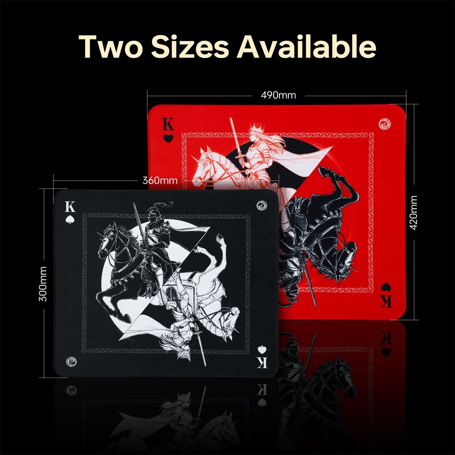ATK Knight Zodiac Horse Limited Edition Gaming Mouse Pad in two sizes: 360mm x 300mm and 490mm x 420mm.