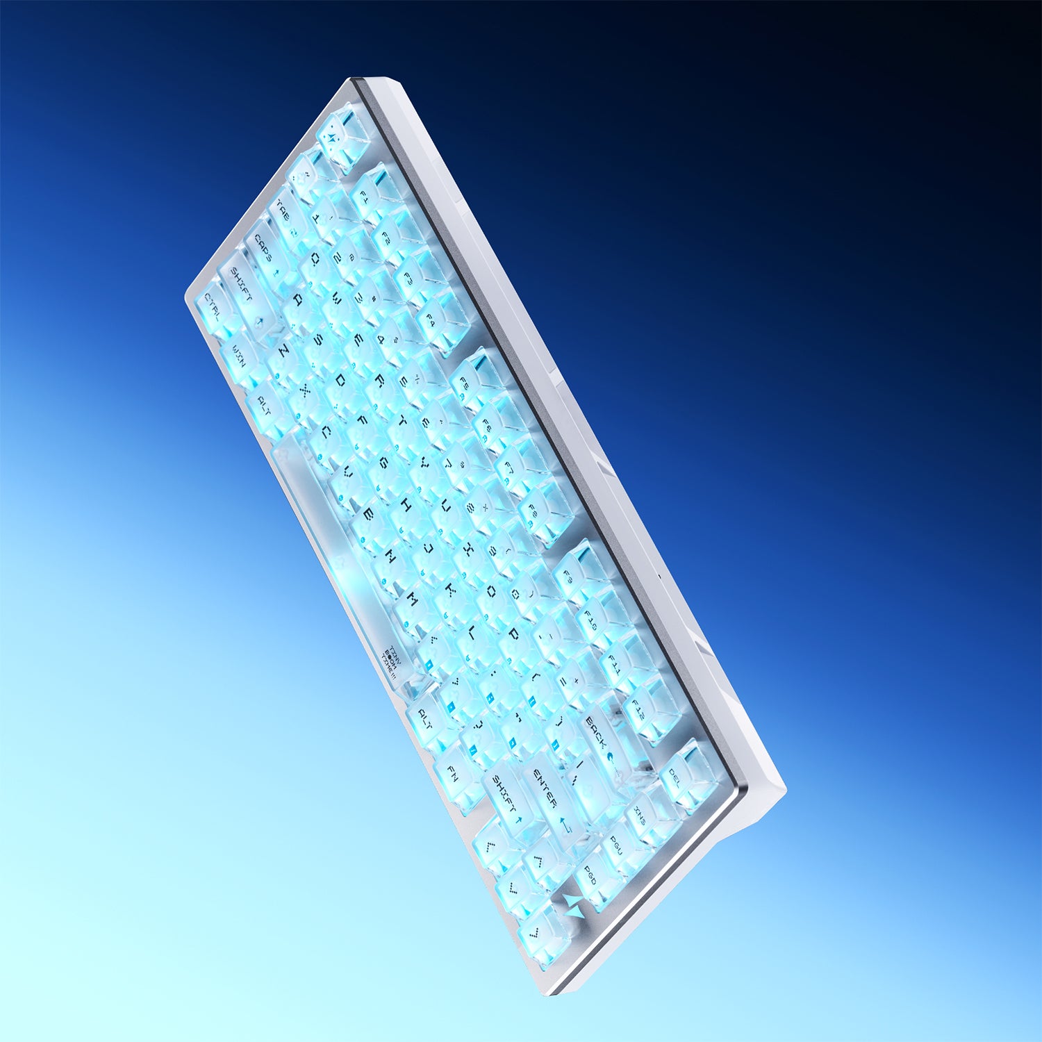 ATK RS7 Turbo Esports Hall Effect Keyboard with translucent keycaps and blue backlighting