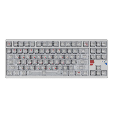 ATK x QK Hex80 TKL keyboard with frosted PC Cherry profile keycaps and aluminum case.