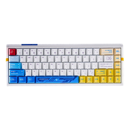 ATK RS6+ transparent aluminum magnetic switch keyboard with blue and yellow keycaps