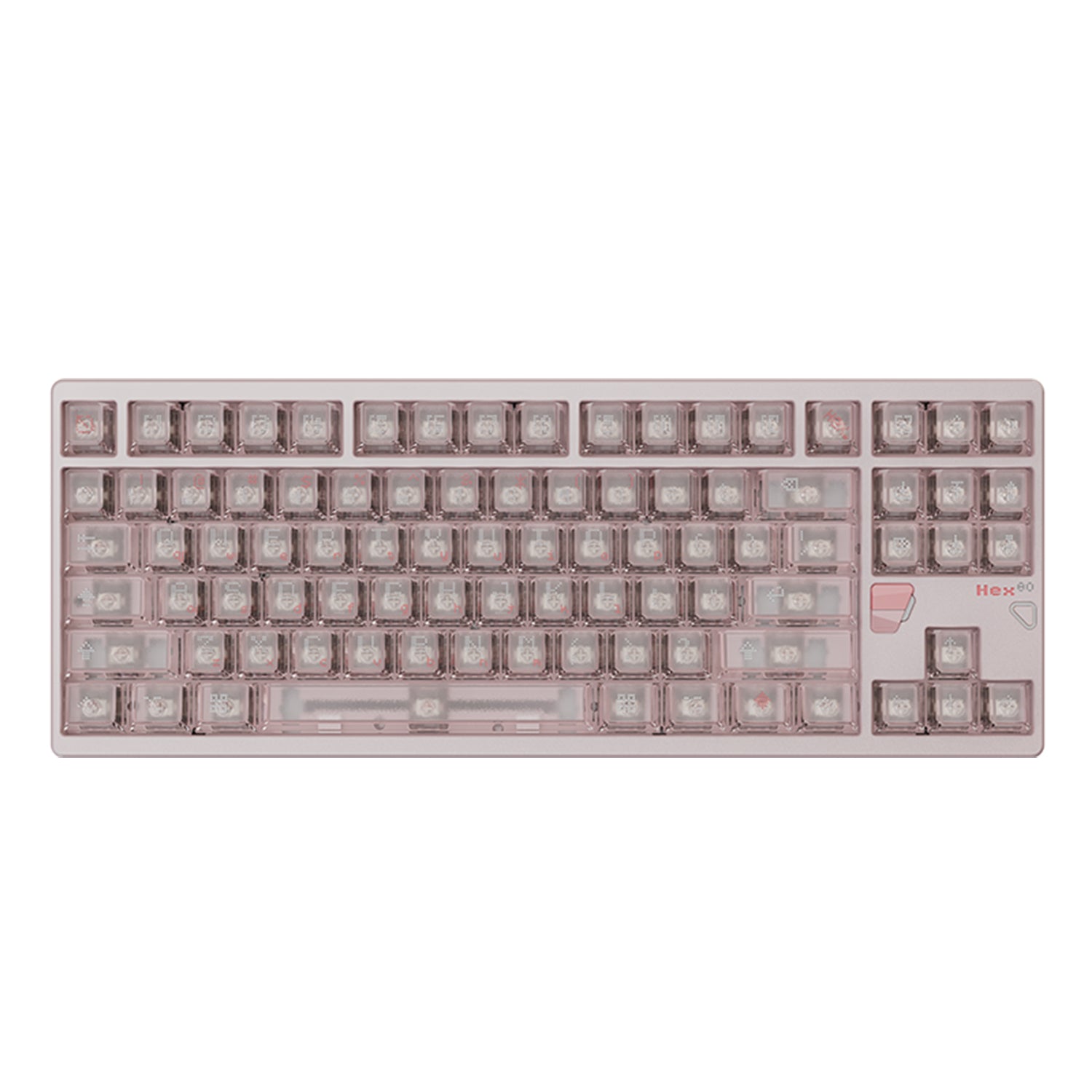 ATK x QK Hex80 TKL keyboard, pink, magnetic switch, gasket mount, Cherry profile keycaps