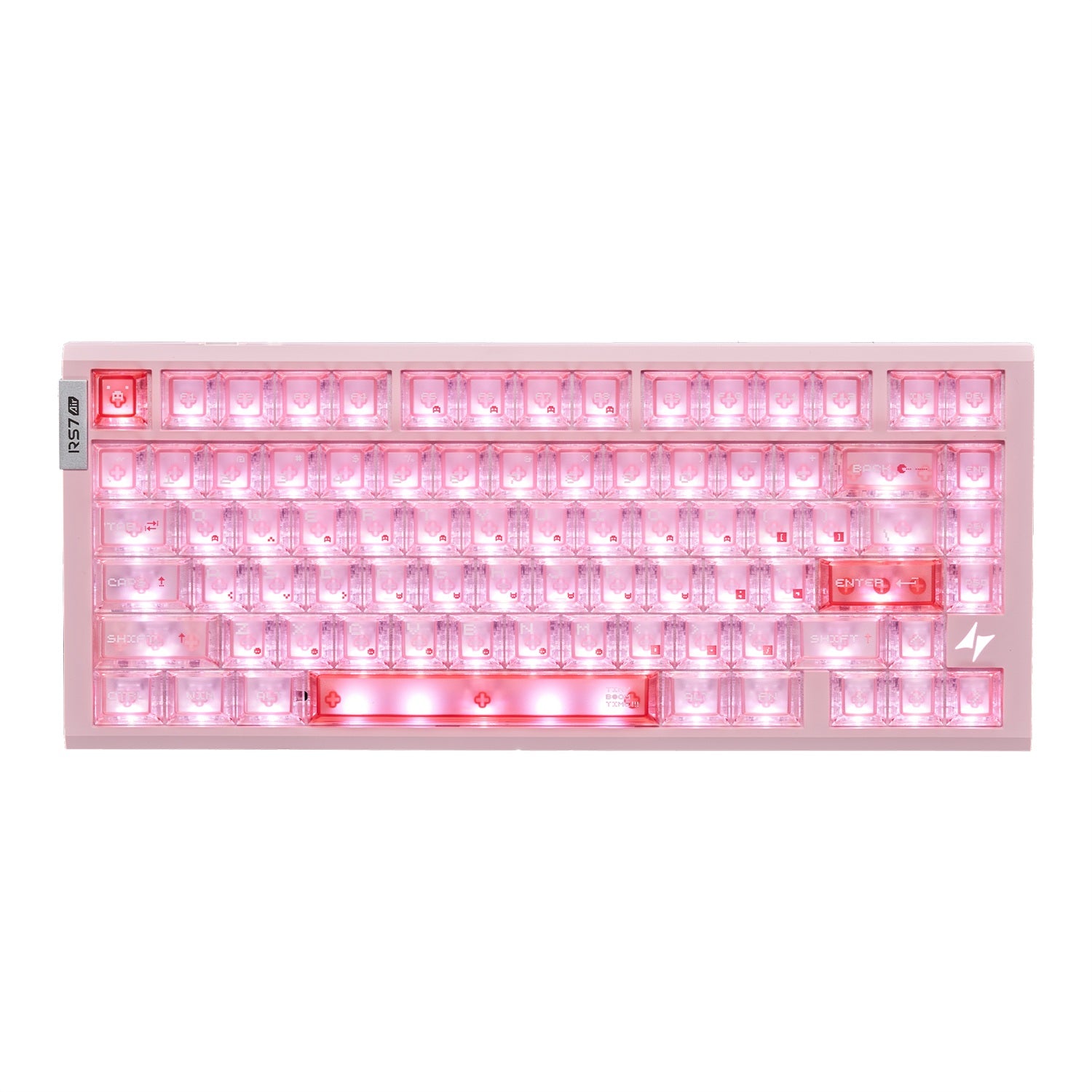 ATK RS7 Air Esports 75% pink translucent mechanical keyboard with RGB lighting