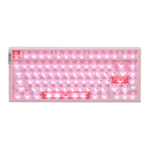 ATK RS7 Air Esports 75% pink translucent mechanical keyboard with RGB lighting
