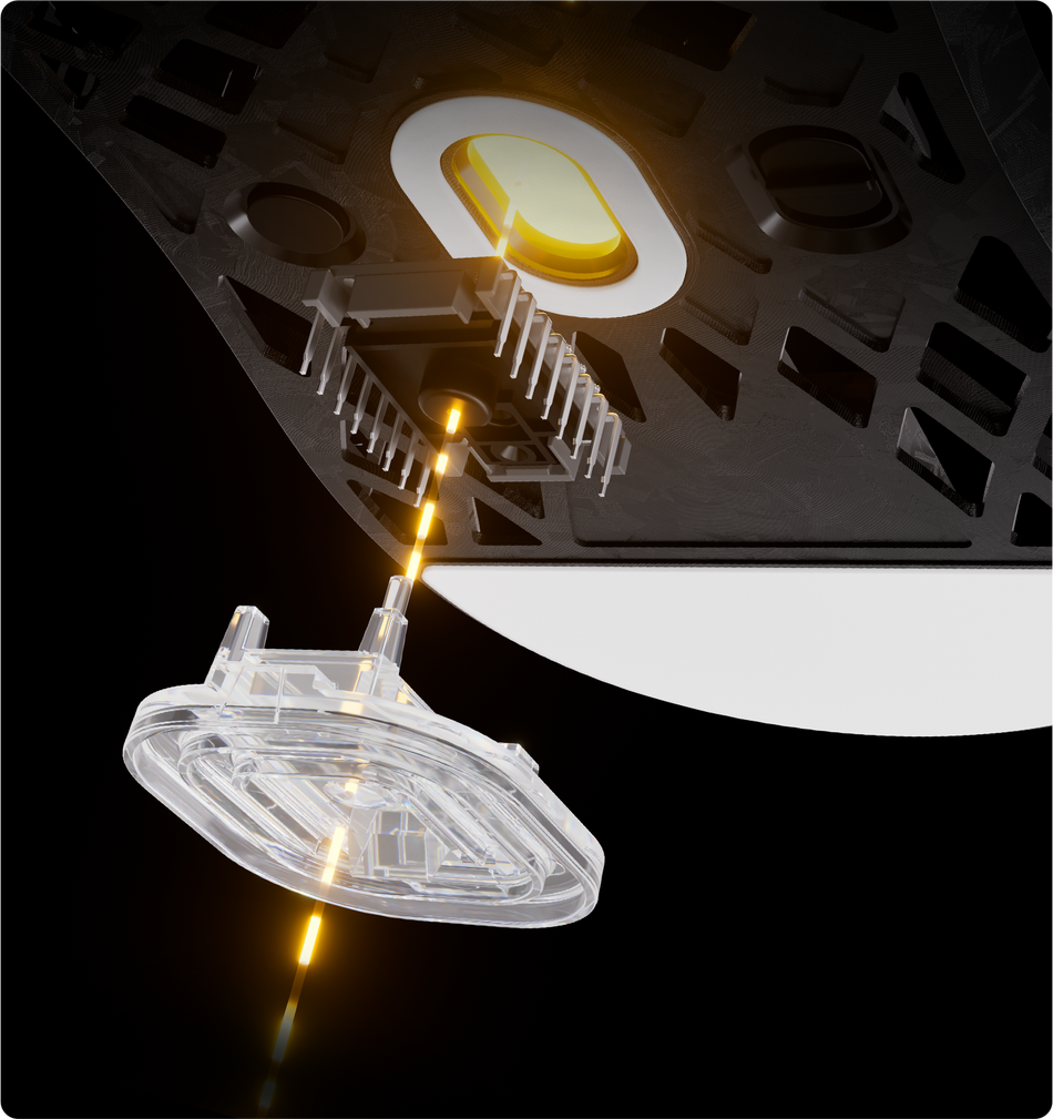 Exploded optical sensor illustration for ATK GHOST PAW3955 Master