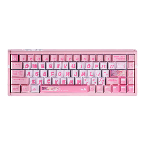 Pink ATK RS6+ aluminum magnetic switch keyboard with frosted keycaps and custom side legends