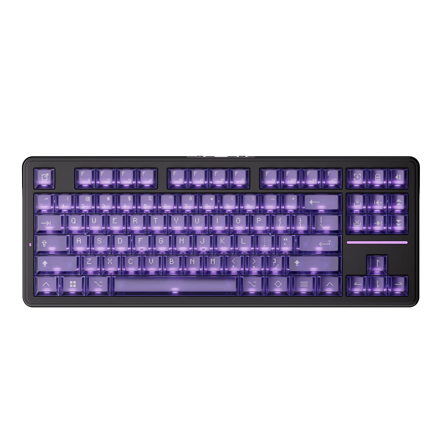 ATK A87 Shadow Purple TKL wireless gaming keyboard with purple backlighting.