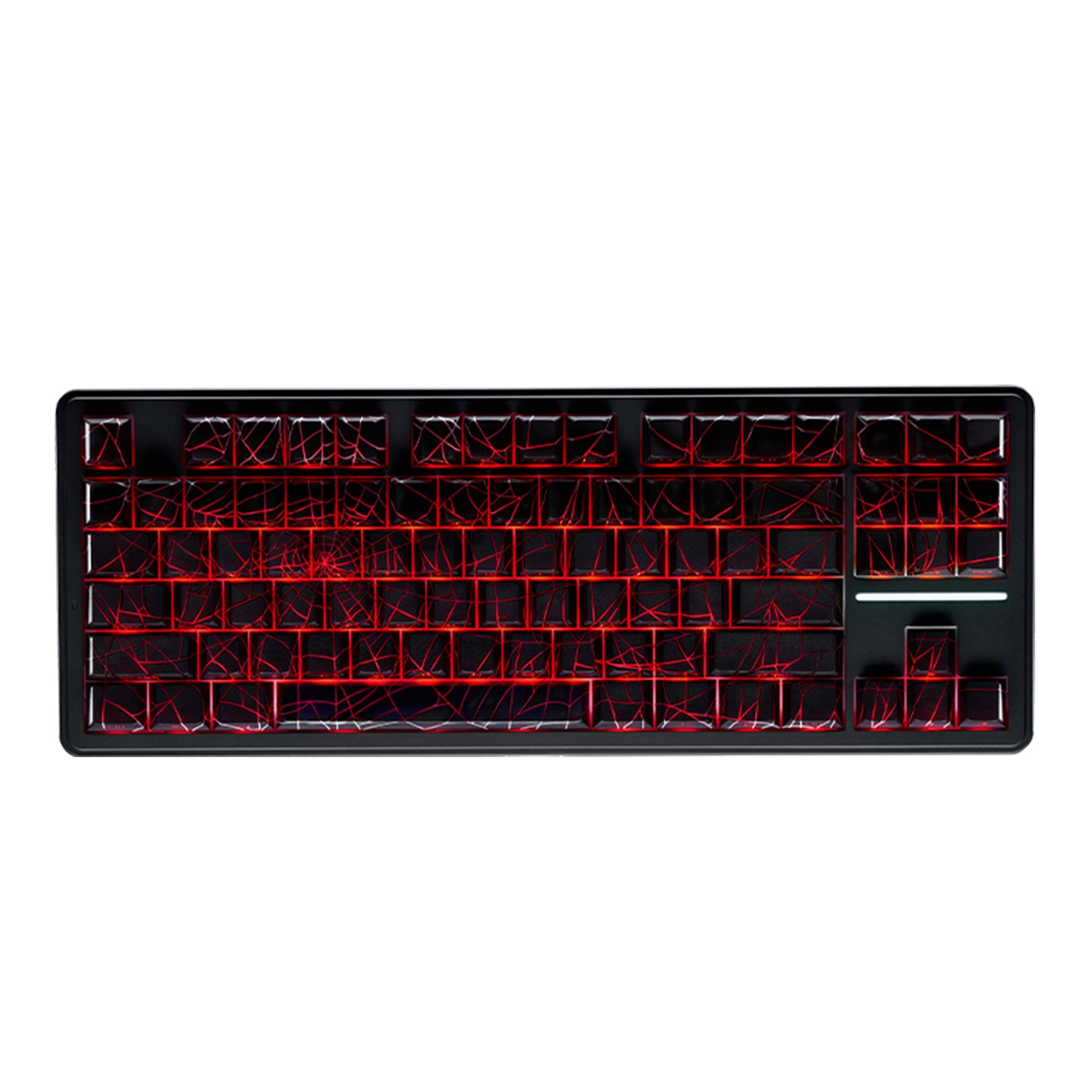 ATK A87 TKL wireless mechanical gaming keyboard with red spiderweb RGB lighting