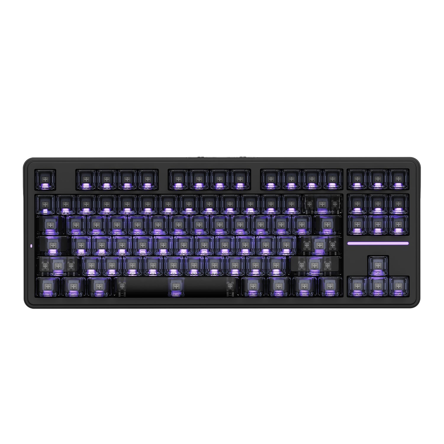 ATK A87 TKL mechanical keyboard with purple backlighting